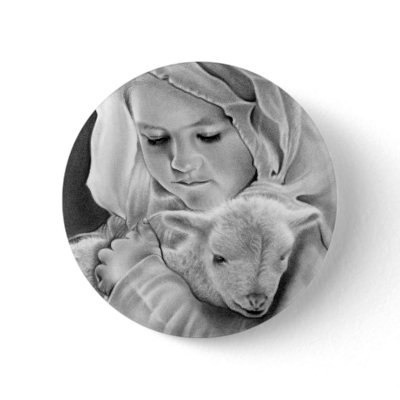 Behold the Lamb Of God  Button by katerinaart