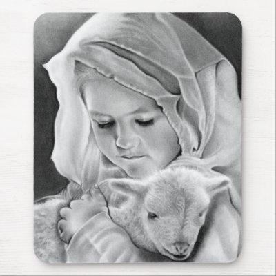 Behold the Lamb of God Mousepad by katerinaart