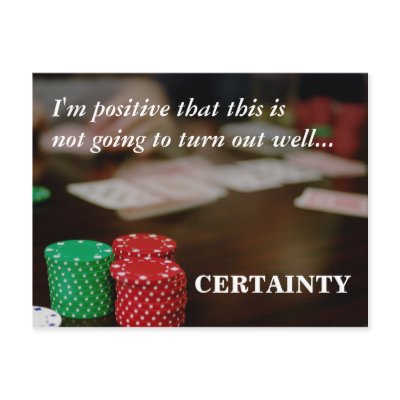 Behold the power of positive thinking post card by disgruntled_genius