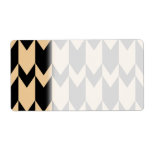 Beige and Black Chevron Pattern. labels