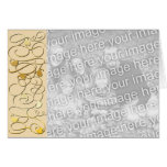 Beige and Gold Filigree Photo Christmas Card