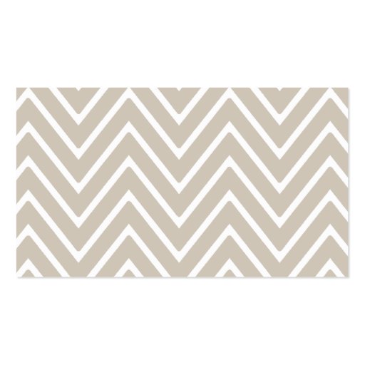 Beige and White Chevron Pattern 2 Business Card Template (front side)