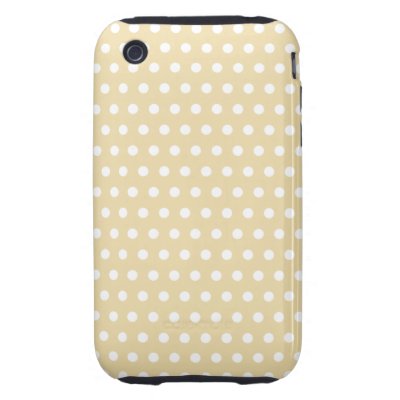 Beige and White Polka Dot Pattern. Spotty. Tough Iphone 3 Cases by Graphics_By_Metarla