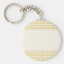 Beige and White Polka Dot Pattern. Spotty. Keychains