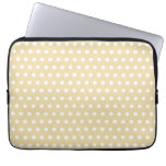 Beige and White Polka Dot Pattern. Spotty. Laptop Sleeves