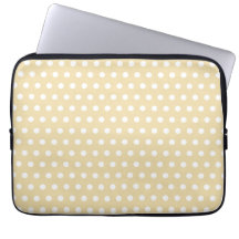 Beige and White Polka Dot Pattern. Spotty. Laptop Sleeves