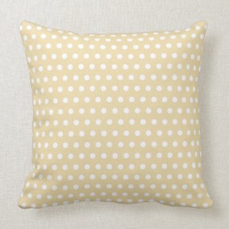 Beige and White Polka Dot Pattern. Spotty. Pillows