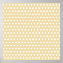 Beige and White Polka Dot Pattern. Spotty. Poster