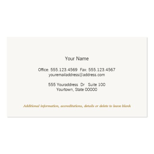 Beige and White Stripes Boutique Business Card (back side)