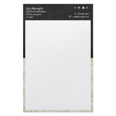 Beige & black retro Stationery - Social icons by LilyPu