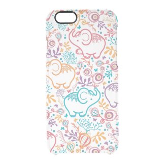 Beige Blue And Red Elephants And Flowers Uncommon Clearly™ Deflector iPhone 6 Case