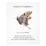 Beige & Blue Butterfly Personalized Announcement