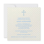 Beige Blue Cross Boys Christening Baptism Invitations