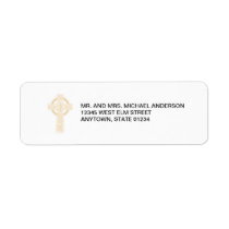 Beige Celtic Cross Custom Return Address Labels