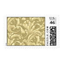 Beige Damask Scroll postage