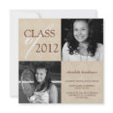 Beige diamond square photo graduation announcement invitation