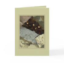 Beige Fabric Birthday Card