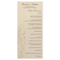 Beige Floral Wedding Program Rack Cards