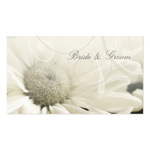 Beige Floral Wedding Table Place Setting Cards Business Card Templates (back side)