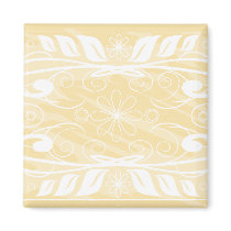 beige flowers magnets