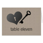 Beige Heart Lock and Key Table Card