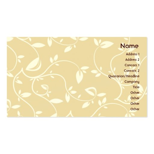 Beige Leaves - Business Business Card (front side)