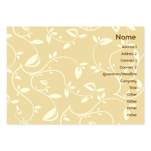 Beige Leaves - Chubby Business Card Templates (front side)