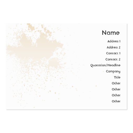 Beige On White Splatter - Chubby Business Card (front side)