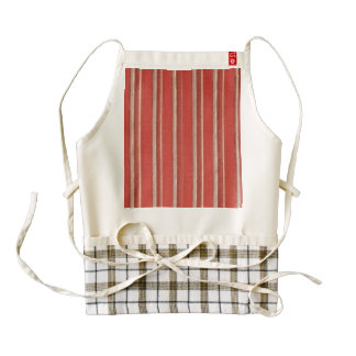 Beige oxidado apenado de la raya retra delantal zazzle HEART
