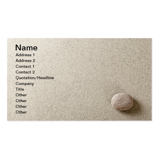 Beige stone on sand background business card templates