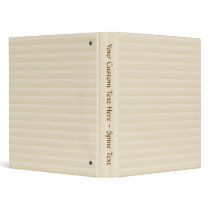 Beige Tan Color Stripe Pattern. Vinyl Binder
