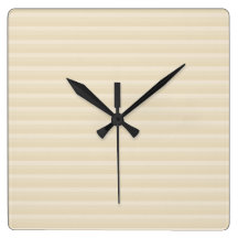 Beige Tan Color Stripe Pattern. Square Wallclocks