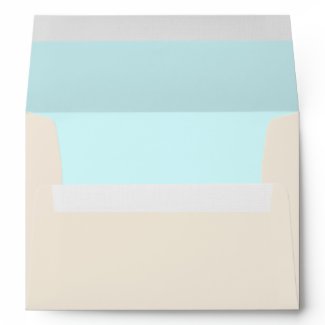 Beige Teal Blue Linen Envelopes