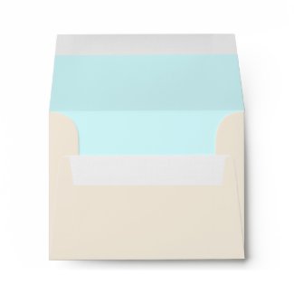 Beige Teal Blue Linen RSVP Envelopes