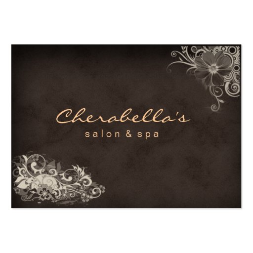Beige Trendy Salon Spa Floral Appointment Card Business Card