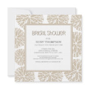 BEIGE Under the Sea Coral Modern BRIDAL SHOWER Personalized Invites
