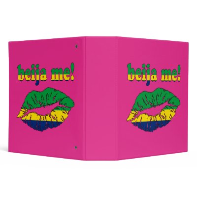 Beija Me! - Kiss Me in Brazilian - Valentine's Day Vinyl Binder by thelanguageemporium