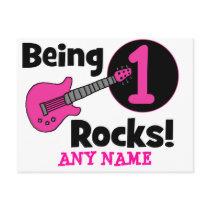 Being 1 Rocks! with Pink Guitar Post Cards