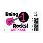 Being 1 Rocks! with Pink Guitar Stamp
