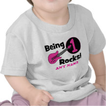 Being 1 Rocks! with Pink Guitar Tshirt