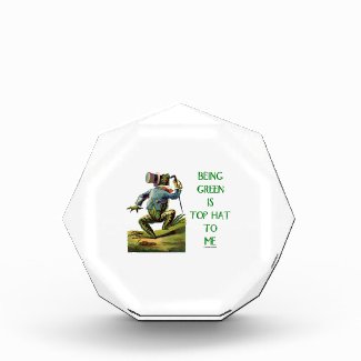 Being Green Is Top Hat To Me Frog Environmental Acrylic Award