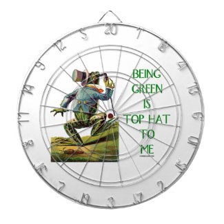 Being Green Is Top Hat To Me Frog Environmental Dart Boards
