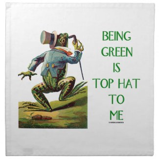 Being Green Is Top Hat To Me Frog Environmental Cloth Napkin