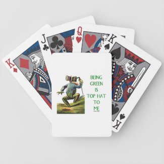 Being Green Is Top Hat To Me Frog Environmental Bicycle Playing Cards