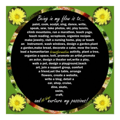 Being in my flow... Poster print