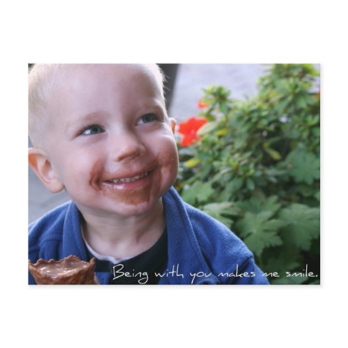 being with you makes me smile postcard