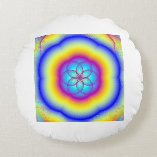 Beings of Light Round Throw Pillow Round Pillow
