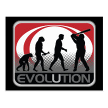 Béisbol de la evolución tarjeta postal