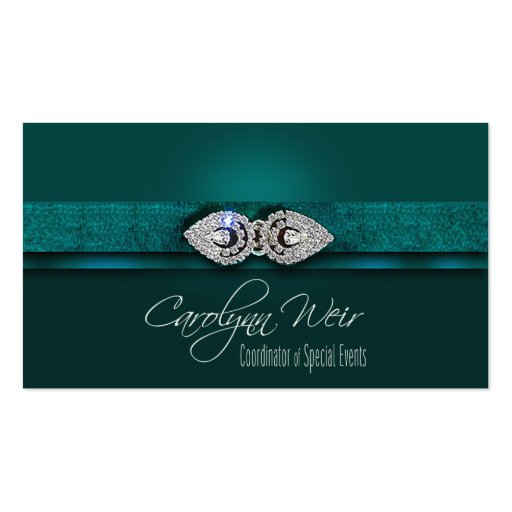"Bejeweled" - Glamorous Elegant Event Planner Business Cards (front side)