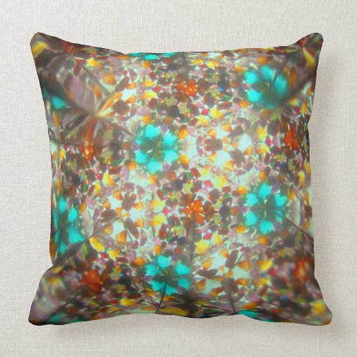 Bejeweled Kaleidescope for November Square Pillow